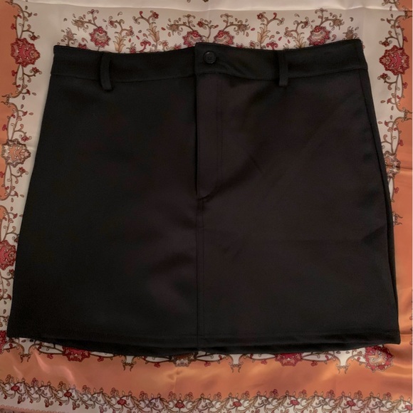 •Business Casual Black Zip-up Belted Skirt sz xL NWT - Picture 4 of 5